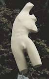 limestone sculpture - reach torso